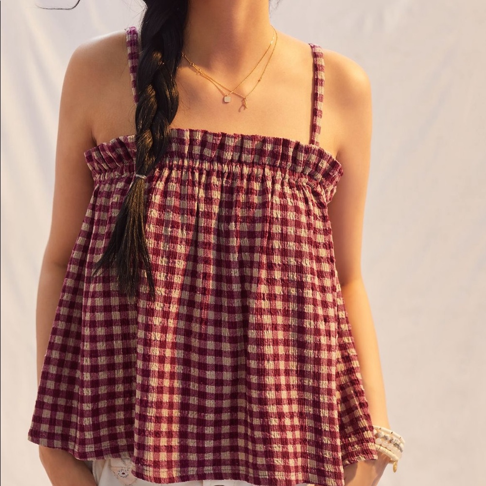 Anthropologie gingham swing top